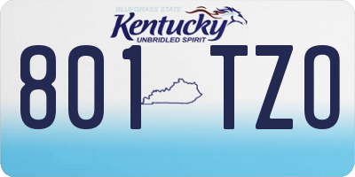 KY license plate 801TZO