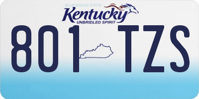 KY license plate 801TZS