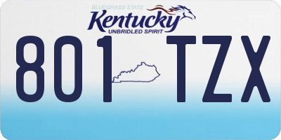KY license plate 801TZX