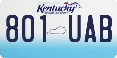KY license plate 801UAB