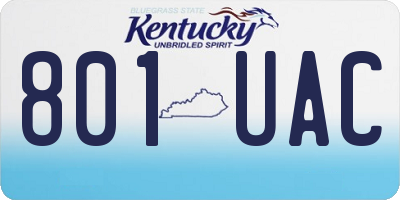KY license plate 801UAC