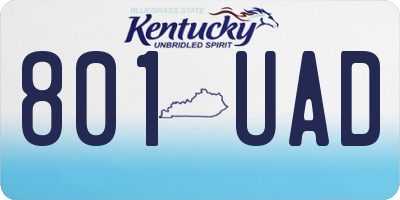 KY license plate 801UAD