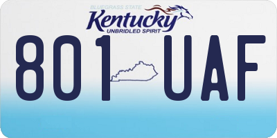 KY license plate 801UAF