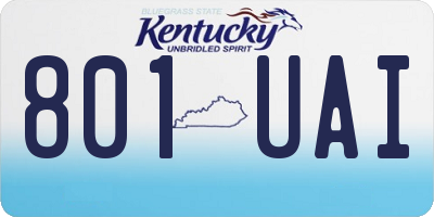 KY license plate 801UAI