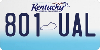 KY license plate 801UAL