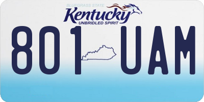 KY license plate 801UAM