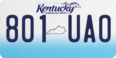 KY license plate 801UAO