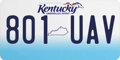 KY license plate 801UAV