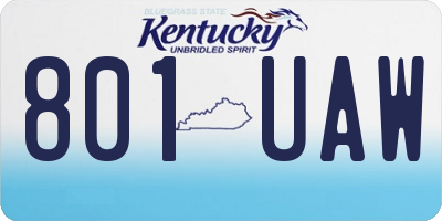 KY license plate 801UAW