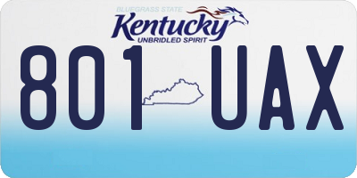 KY license plate 801UAX
