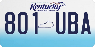 KY license plate 801UBA