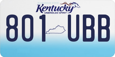 KY license plate 801UBB
