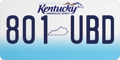 KY license plate 801UBD