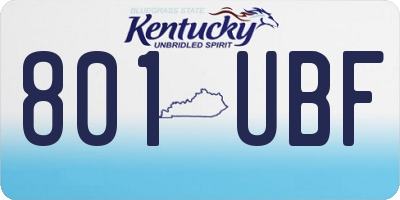 KY license plate 801UBF