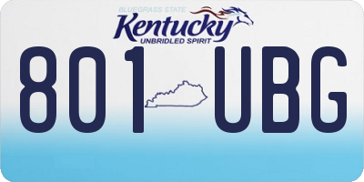 KY license plate 801UBG