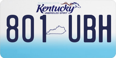 KY license plate 801UBH