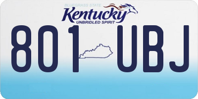 KY license plate 801UBJ