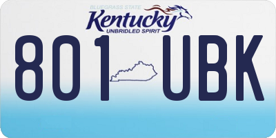 KY license plate 801UBK