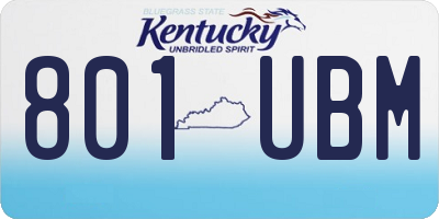 KY license plate 801UBM