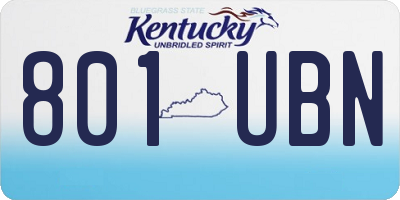 KY license plate 801UBN
