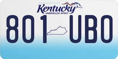 KY license plate 801UBO