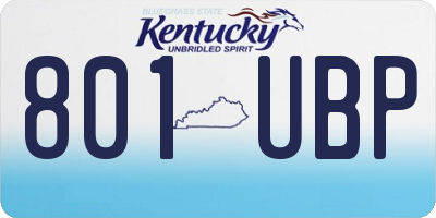 KY license plate 801UBP