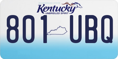 KY license plate 801UBQ