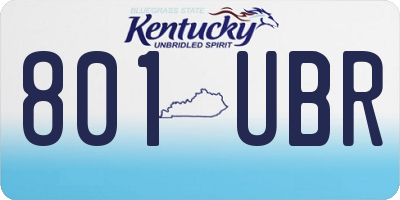 KY license plate 801UBR