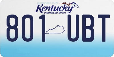 KY license plate 801UBT