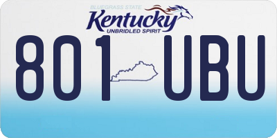 KY license plate 801UBU