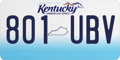 KY license plate 801UBV