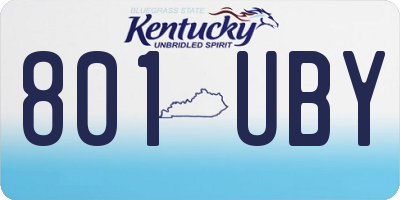 KY license plate 801UBY