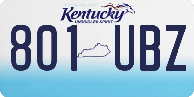 KY license plate 801UBZ
