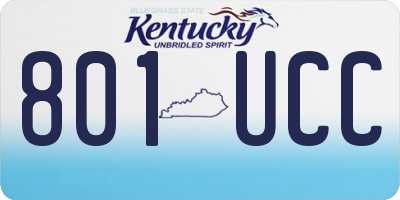 KY license plate 801UCC