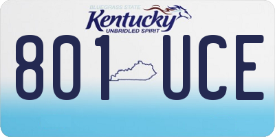 KY license plate 801UCE