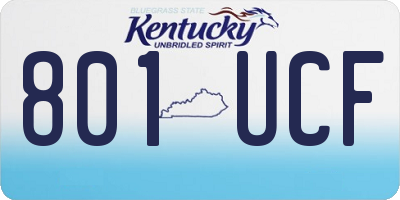 KY license plate 801UCF