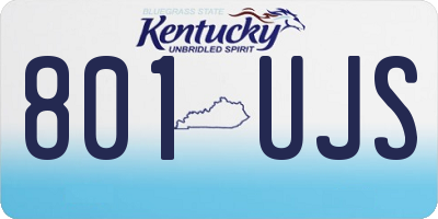 KY license plate 801UJS