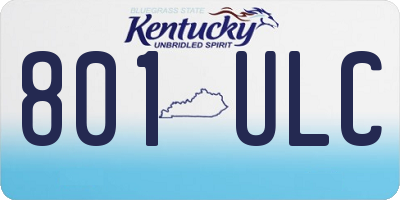KY license plate 801ULC