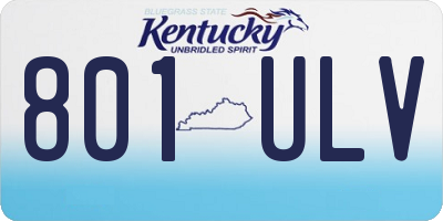 KY license plate 801ULV