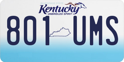KY license plate 801UMS