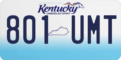 KY license plate 801UMT
