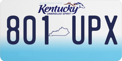 KY license plate 801UPX