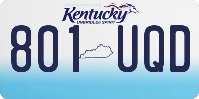 KY license plate 801UQD