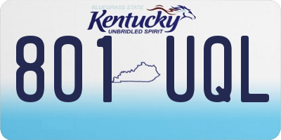 KY license plate 801UQL