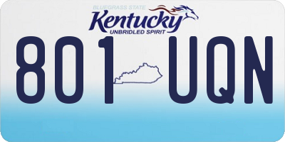 KY license plate 801UQN
