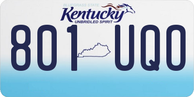 KY license plate 801UQO