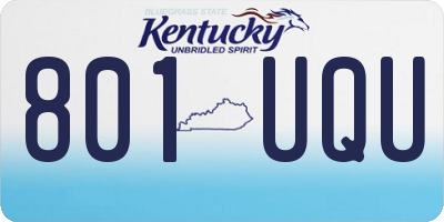 KY license plate 801UQU