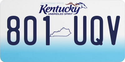 KY license plate 801UQV