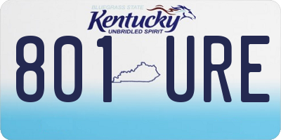 KY license plate 801URE