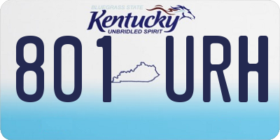 KY license plate 801URH